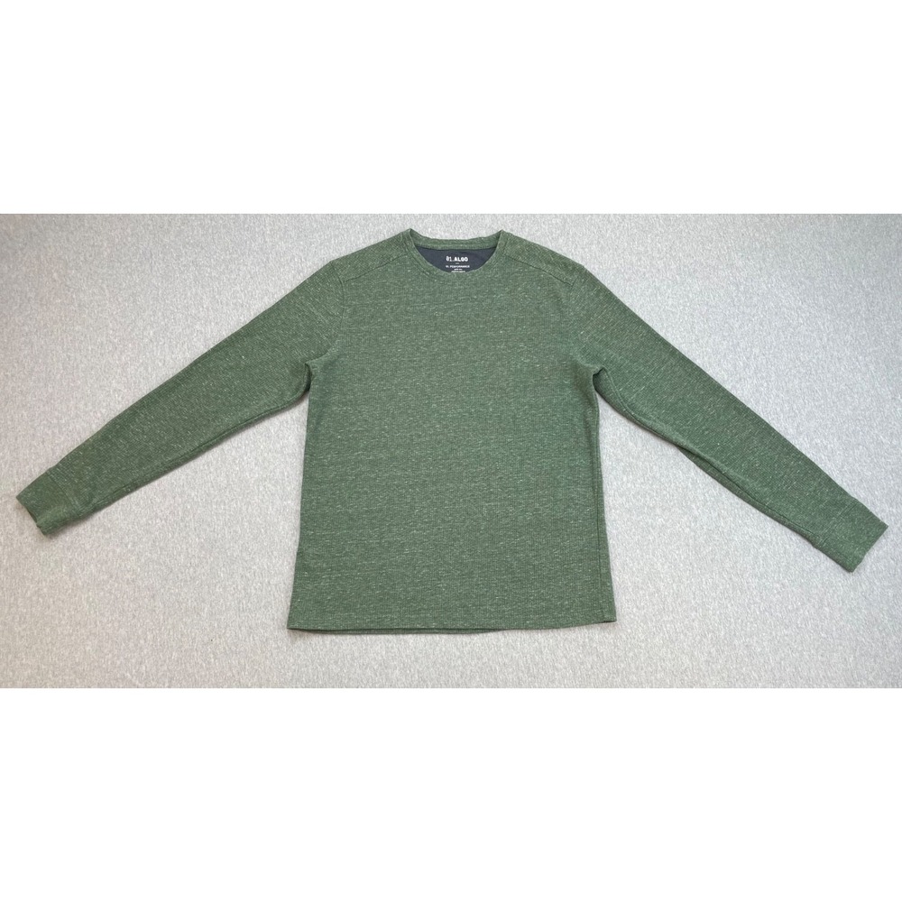 01.Algo T-Shirt Mens Medium Green Performance Long Sleeve UPF40 Quick Dry